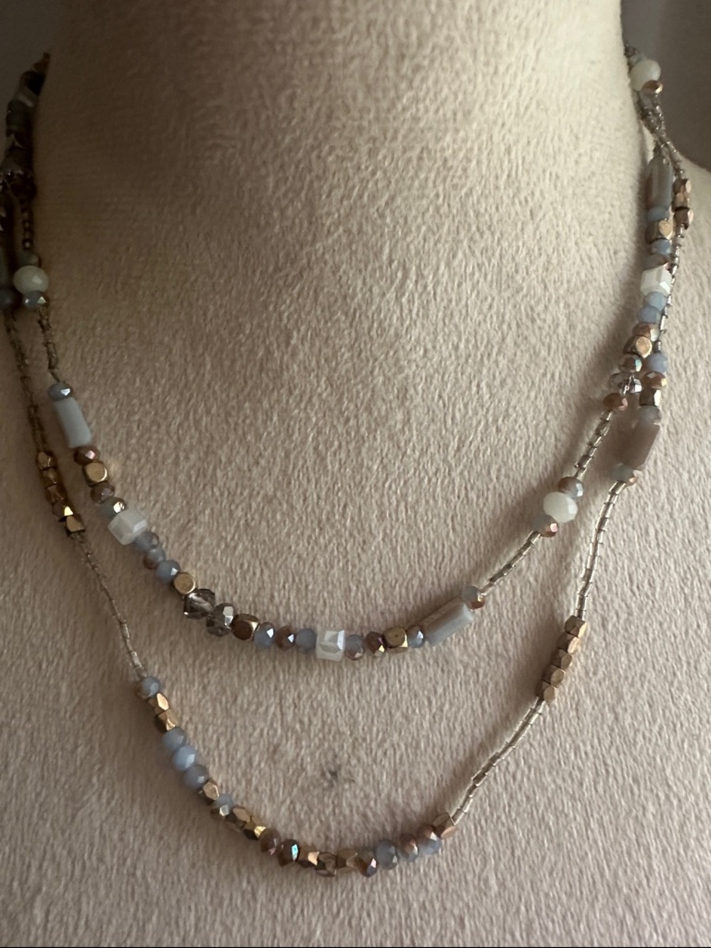 Layering Suede and Milky Crystal Coastal Cowgirl Versatile Wrapping Necklace - Picture 7 of 16